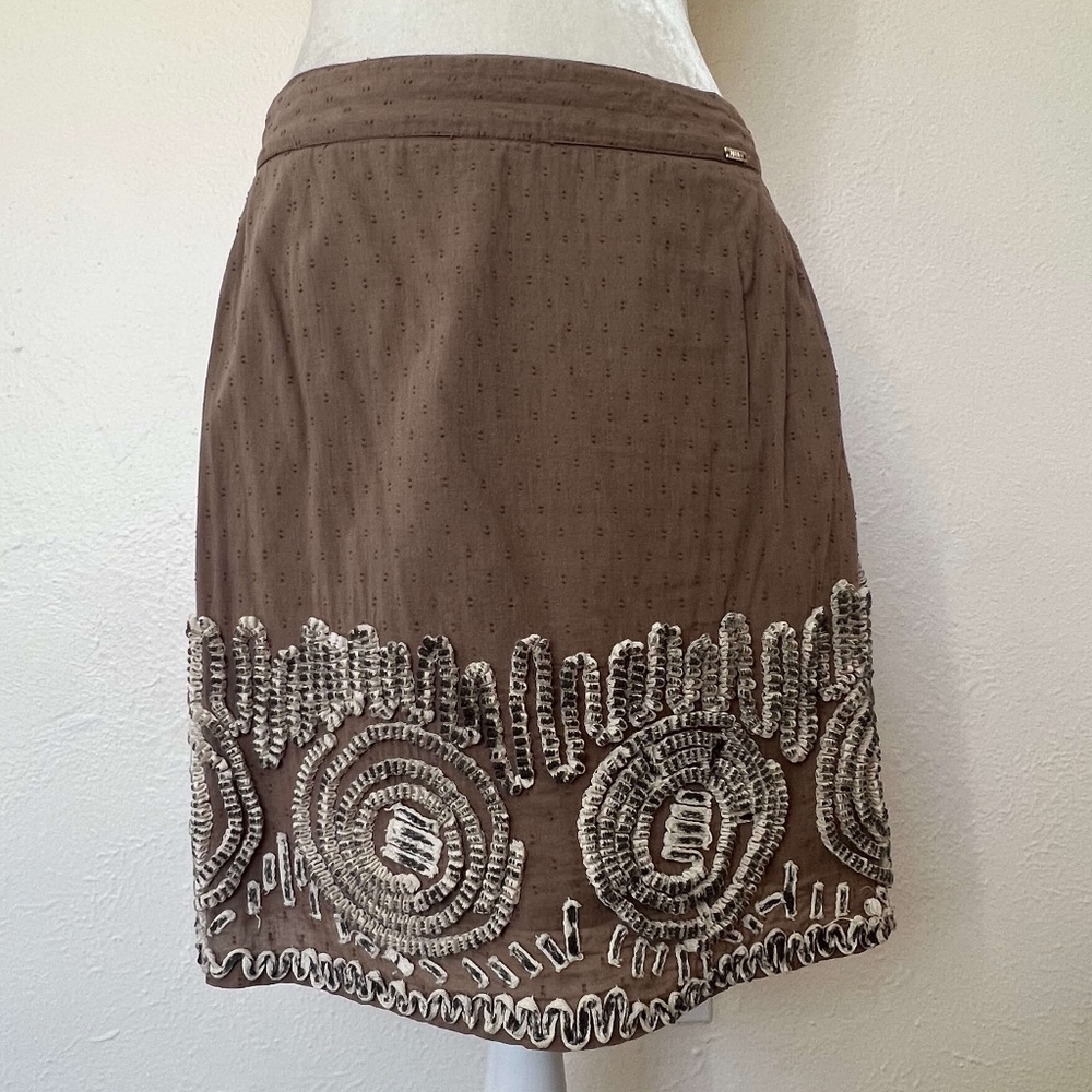UNIQUE! Liu•Jo Dotted Swiss, Appliquéd & Hand-Painted Skirt
